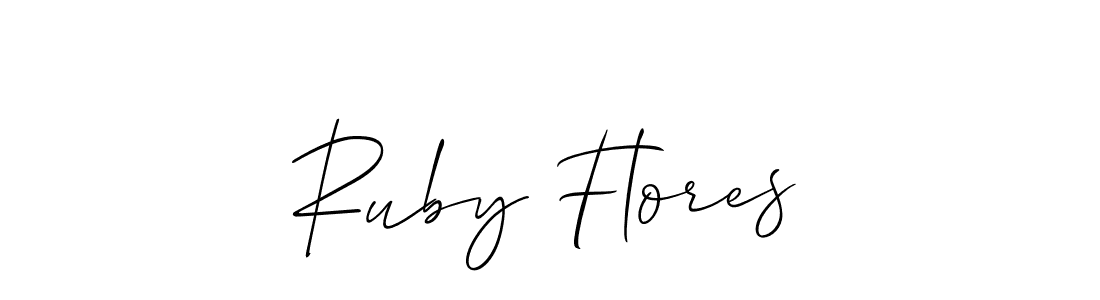 if you are searching for the best signature style for your name Ruby Flores. so please give up your signature search. here we have designed multiple signature styles  using Allison_Script. Ruby Flores signature style 2 images and pictures png