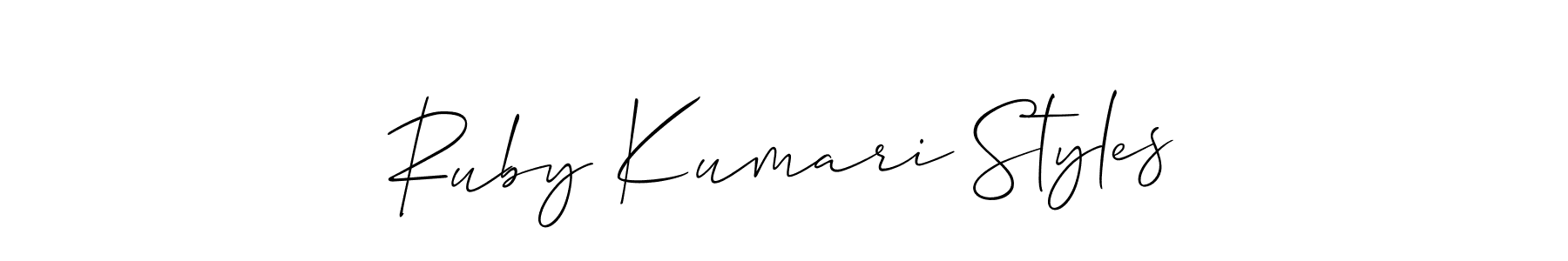 How to make Ruby Kumari Styles name signature. Use Allison_Script style for creating short signs online. This is the latest handwritten sign. Ruby Kumari Styles signature style 2 images and pictures png