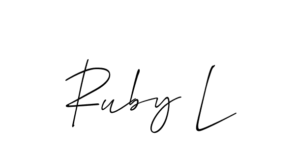 Make a short Ruby L signature style. Manage your documents anywhere anytime using Allison_Script. Create and add eSignatures, submit forms, share and send files easily. Ruby L signature style 2 images and pictures png