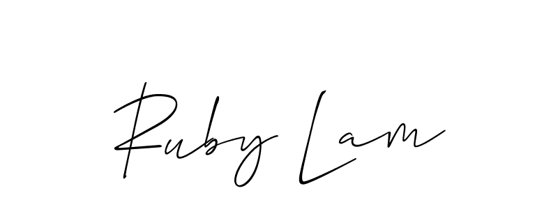 Also we have Ruby Lam name is the best signature style. Create professional handwritten signature collection using Allison_Script autograph style. Ruby Lam signature style 2 images and pictures png