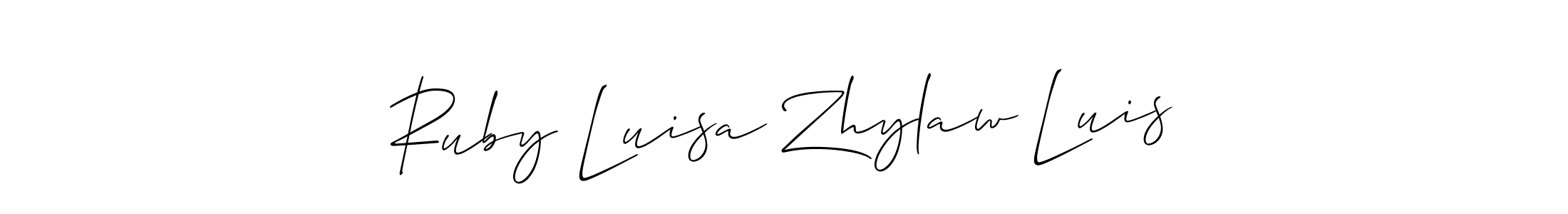 Ruby Luisa Zhylaw Luis stylish signature style. Best Handwritten Sign (Allison_Script) for my name. Handwritten Signature Collection Ideas for my name Ruby Luisa Zhylaw Luis. Ruby Luisa Zhylaw Luis signature style 2 images and pictures png