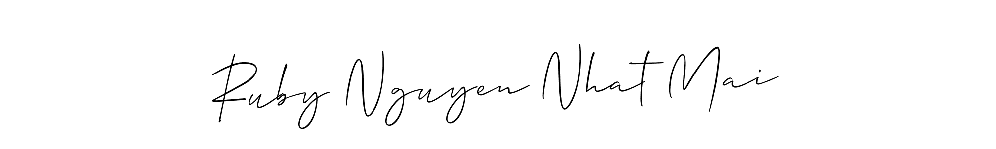 Use a signature maker to create a handwritten signature online. With this signature software, you can design (Allison_Script) your own signature for name Ruby Nguyen Nhat Mai. Ruby Nguyen Nhat Mai signature style 2 images and pictures png