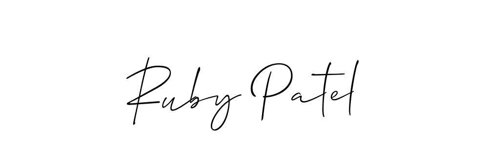 Also You can easily find your signature by using the search form. We will create Ruby Patel name handwritten signature images for you free of cost using Allison_Script sign style. Ruby Patel signature style 2 images and pictures png