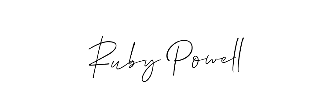 How to make Ruby Powell name signature. Use Allison_Script style for creating short signs online. This is the latest handwritten sign. Ruby Powell signature style 2 images and pictures png