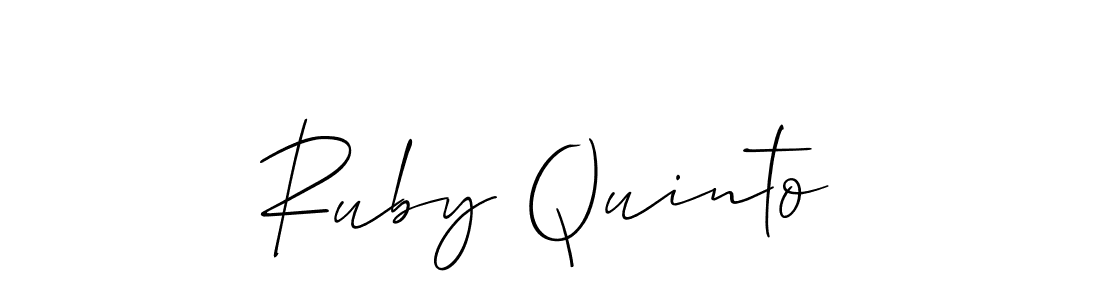 Ruby Quinto stylish signature style. Best Handwritten Sign (Allison_Script) for my name. Handwritten Signature Collection Ideas for my name Ruby Quinto. Ruby Quinto signature style 2 images and pictures png