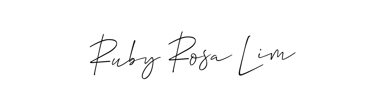 Ruby Rosa Lim stylish signature style. Best Handwritten Sign (Allison_Script) for my name. Handwritten Signature Collection Ideas for my name Ruby Rosa Lim. Ruby Rosa Lim signature style 2 images and pictures png