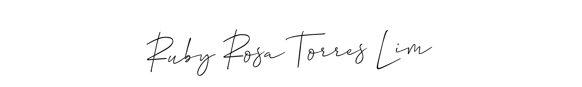 Similarly Allison_Script is the best handwritten signature design. Signature creator online .You can use it as an online autograph creator for name Ruby Rosa Torres Lim. Ruby Rosa Torres Lim signature style 2 images and pictures png