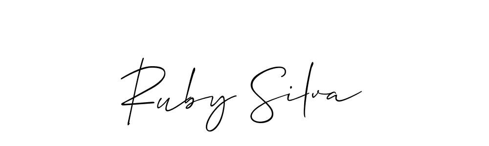 The best way (Allison_Script) to make a short signature is to pick only two or three words in your name. The name Ruby Silva include a total of six letters. For converting this name. Ruby Silva signature style 2 images and pictures png