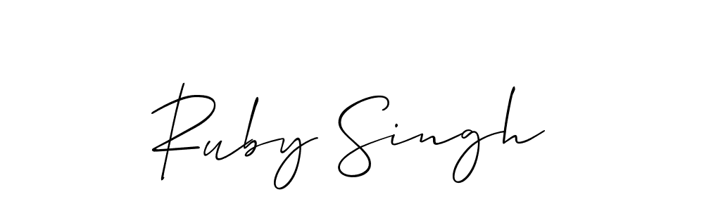 It looks lik you need a new signature style for name Ruby Singh. Design unique handwritten (Allison_Script) signature with our free signature maker in just a few clicks. Ruby Singh signature style 2 images and pictures png