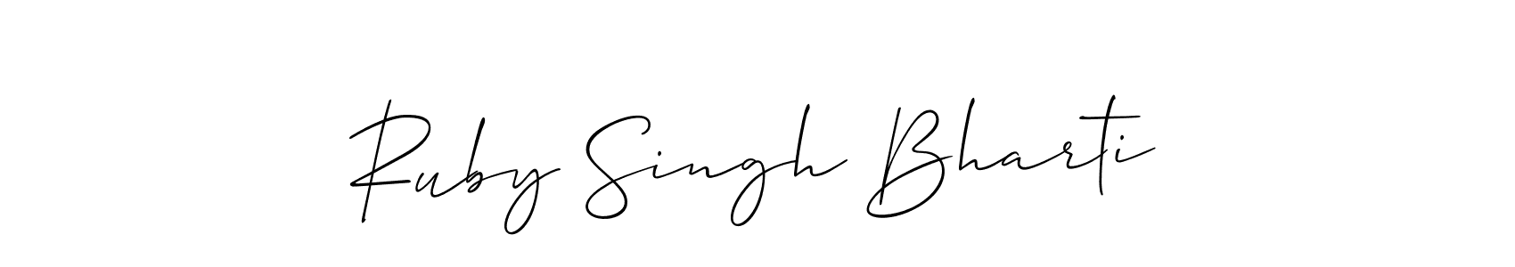 Design your own signature with our free online signature maker. With this signature software, you can create a handwritten (Allison_Script) signature for name Ruby Singh Bharti. Ruby Singh Bharti signature style 2 images and pictures png