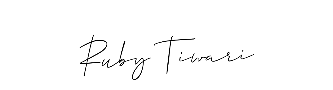 Also we have Ruby Tiwari name is the best signature style. Create professional handwritten signature collection using Allison_Script autograph style. Ruby Tiwari signature style 2 images and pictures png