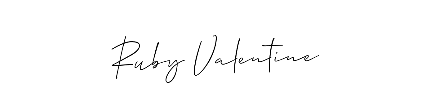 How to make Ruby Valentine signature? Allison_Script is a professional autograph style. Create handwritten signature for Ruby Valentine name. Ruby Valentine signature style 2 images and pictures png