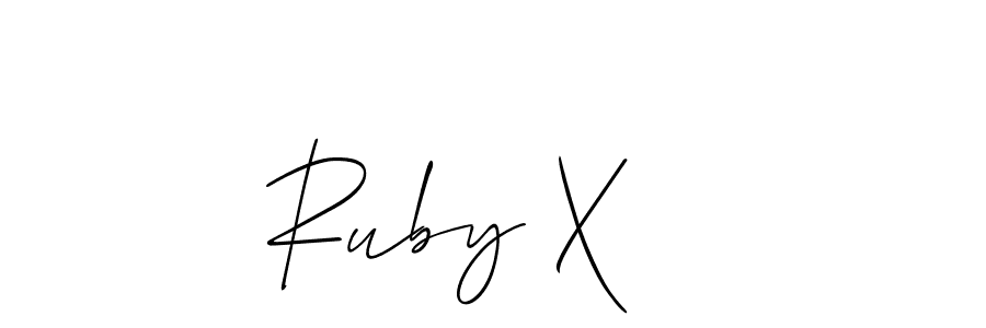 The best way (Allison_Script) to make a short signature is to pick only two or three words in your name. The name Ruby X    include a total of six letters. For converting this name. Ruby X    signature style 2 images and pictures png