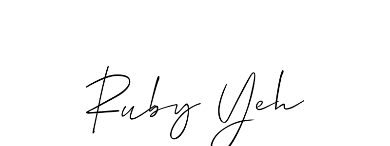 The best way (Allison_Script) to make a short signature is to pick only two or three words in your name. The name Ruby Yeh include a total of six letters. For converting this name. Ruby Yeh signature style 2 images and pictures png