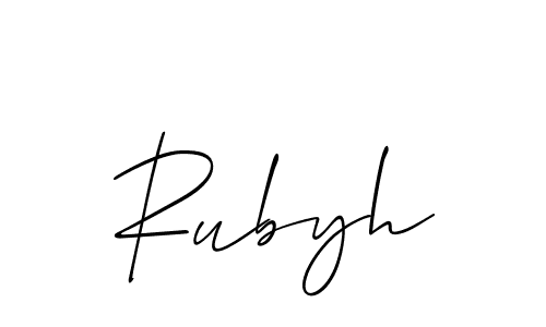 It looks lik you need a new signature style for name Rubyh. Design unique handwritten (Allison_Script) signature with our free signature maker in just a few clicks. Rubyh signature style 2 images and pictures png