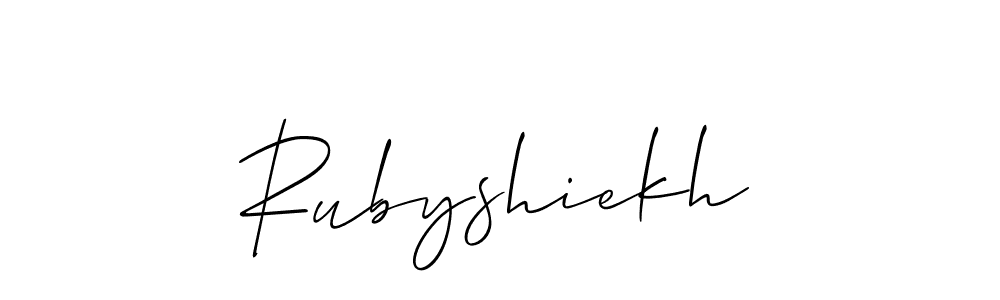 You can use this online signature creator to create a handwritten signature for the name Rubyshiekh. This is the best online autograph maker. Rubyshiekh signature style 2 images and pictures png