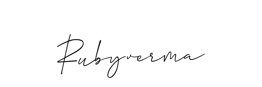 Rubyverma stylish signature style. Best Handwritten Sign (Allison_Script) for my name. Handwritten Signature Collection Ideas for my name Rubyverma. Rubyverma signature style 2 images and pictures png