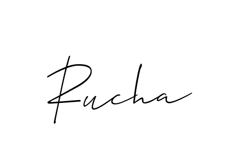 It looks lik you need a new signature style for name Rucha. Design unique handwritten (Allison_Script) signature with our free signature maker in just a few clicks. Rucha signature style 2 images and pictures png