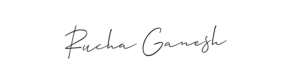 Make a short Rucha Ganesh signature style. Manage your documents anywhere anytime using Allison_Script. Create and add eSignatures, submit forms, share and send files easily. Rucha Ganesh signature style 2 images and pictures png