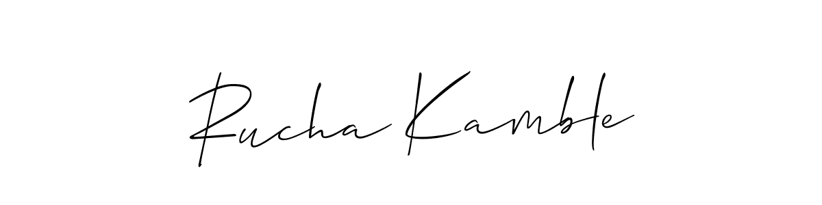 How to make Rucha Kamble signature? Allison_Script is a professional autograph style. Create handwritten signature for Rucha Kamble name. Rucha Kamble signature style 2 images and pictures png