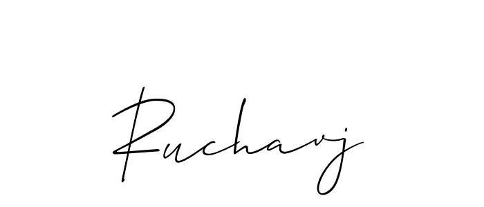 Design your own signature with our free online signature maker. With this signature software, you can create a handwritten (Allison_Script) signature for name Ruchavj. Ruchavj signature style 2 images and pictures png