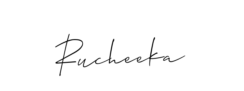 Create a beautiful signature design for name Rucheeka. With this signature (Allison_Script) fonts, you can make a handwritten signature for free. Rucheeka signature style 2 images and pictures png