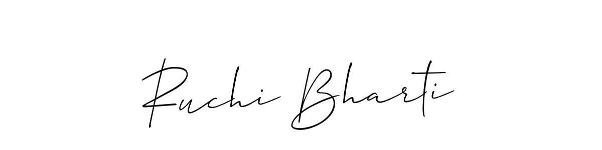 You should practise on your own different ways (Allison_Script) to write your name (Ruchi Bharti) in signature. don't let someone else do it for you. Ruchi Bharti signature style 2 images and pictures png