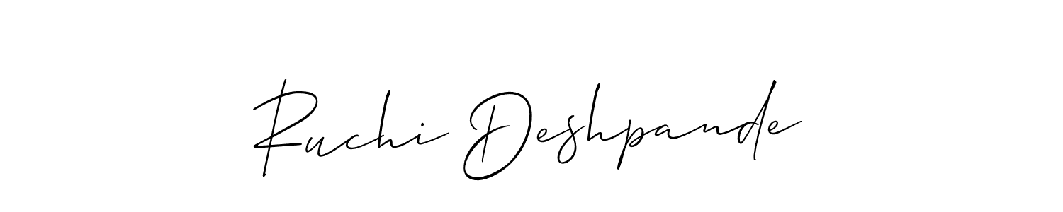 How to make Ruchi Deshpande name signature. Use Allison_Script style for creating short signs online. This is the latest handwritten sign. Ruchi Deshpande signature style 2 images and pictures png