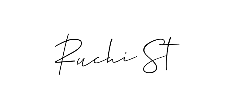 Also we have Ruchi St name is the best signature style. Create professional handwritten signature collection using Allison_Script autograph style. Ruchi St signature style 2 images and pictures png