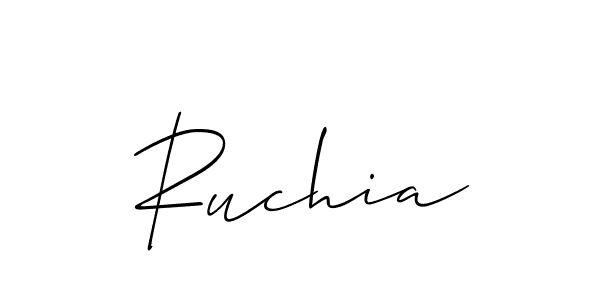 Create a beautiful signature design for name Ruchia. With this signature (Allison_Script) fonts, you can make a handwritten signature for free. Ruchia signature style 2 images and pictures png