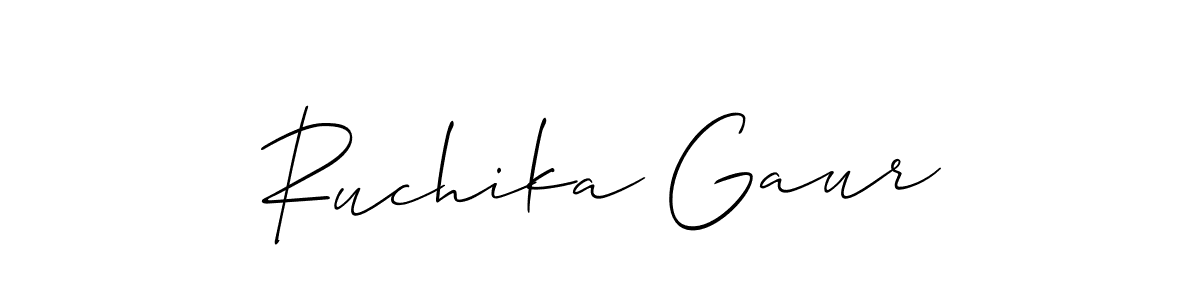 Ruchika Gaur stylish signature style. Best Handwritten Sign (Allison_Script) for my name. Handwritten Signature Collection Ideas for my name Ruchika Gaur. Ruchika Gaur signature style 2 images and pictures png
