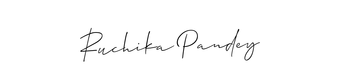 This is the best signature style for the Ruchika Pandey name. Also you like these signature font (Allison_Script). Mix name signature. Ruchika Pandey signature style 2 images and pictures png