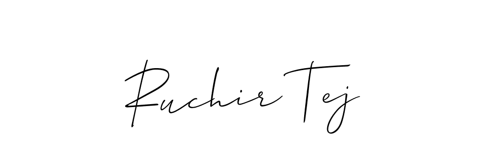 Use a signature maker to create a handwritten signature online. With this signature software, you can design (Allison_Script) your own signature for name Ruchir Tej. Ruchir Tej signature style 2 images and pictures png