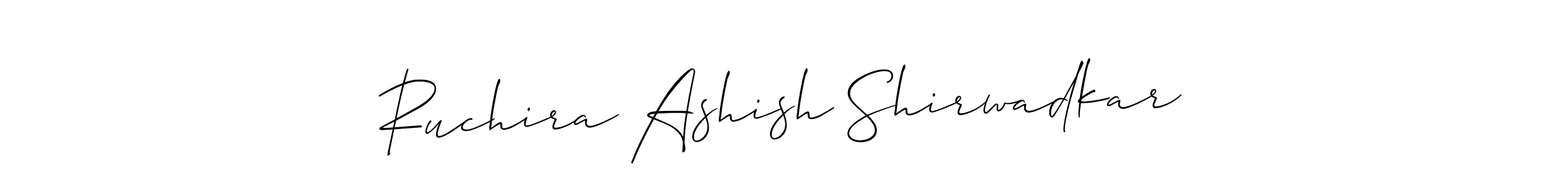 Also You can easily find your signature by using the search form. We will create Ruchira Ashish Shirwadkar name handwritten signature images for you free of cost using Allison_Script sign style. Ruchira Ashish Shirwadkar signature style 2 images and pictures png