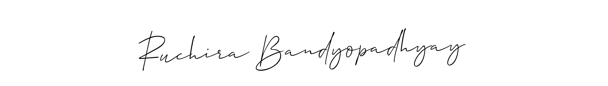 Make a beautiful signature design for name Ruchira Bandyopadhyay. With this signature (Allison_Script) style, you can create a handwritten signature for free. Ruchira Bandyopadhyay signature style 2 images and pictures png