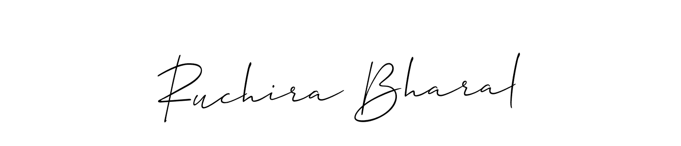How to Draw Ruchira Bharal signature style? Allison_Script is a latest design signature styles for name Ruchira Bharal. Ruchira Bharal signature style 2 images and pictures png