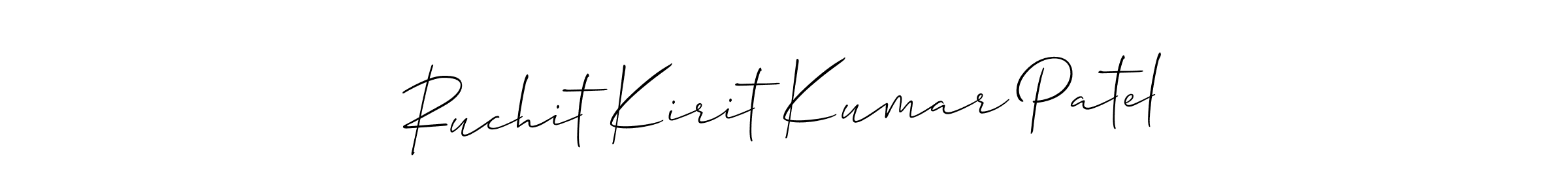How to make Ruchit Kirit Kumar Patel name signature. Use Allison_Script style for creating short signs online. This is the latest handwritten sign. Ruchit Kirit Kumar Patel signature style 2 images and pictures png
