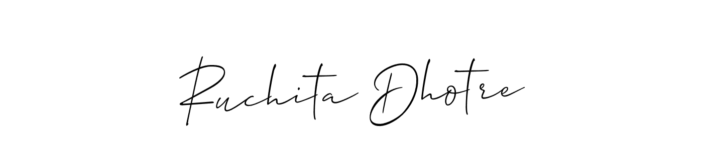 Use a signature maker to create a handwritten signature online. With this signature software, you can design (Allison_Script) your own signature for name Ruchita Dhotre. Ruchita Dhotre signature style 2 images and pictures png