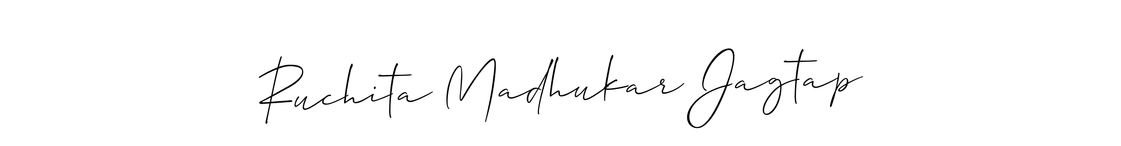 Make a beautiful signature design for name Ruchita Madhukar Jagtap. With this signature (Allison_Script) style, you can create a handwritten signature for free. Ruchita Madhukar Jagtap signature style 2 images and pictures png