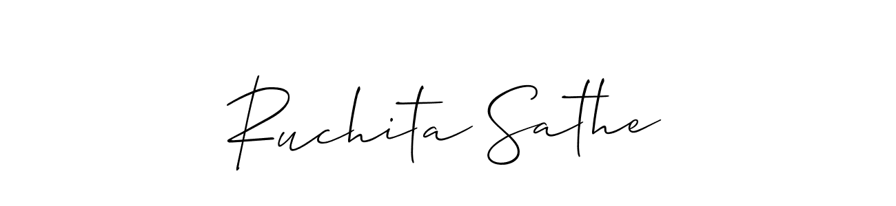 Make a beautiful signature design for name Ruchita Sathe. With this signature (Allison_Script) style, you can create a handwritten signature for free. Ruchita Sathe signature style 2 images and pictures png