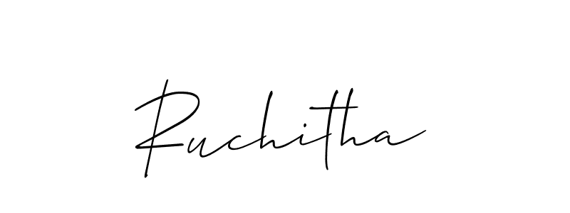 Similarly Allison_Script is the best handwritten signature design. Signature creator online .You can use it as an online autograph creator for name Ruchitha. Ruchitha signature style 2 images and pictures png