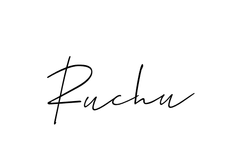 Design your own signature with our free online signature maker. With this signature software, you can create a handwritten (Allison_Script) signature for name Ruchu. Ruchu signature style 2 images and pictures png