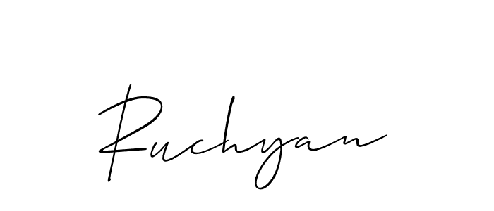 Make a beautiful signature design for name Ruchyan. With this signature (Allison_Script) style, you can create a handwritten signature for free. Ruchyan signature style 2 images and pictures png