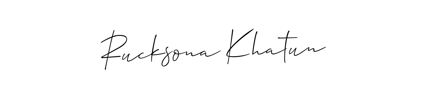 Similarly Allison_Script is the best handwritten signature design. Signature creator online .You can use it as an online autograph creator for name Rucksona Khatun. Rucksona Khatun signature style 2 images and pictures png