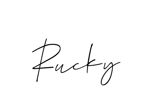 It looks lik you need a new signature style for name Rucky. Design unique handwritten (Allison_Script) signature with our free signature maker in just a few clicks. Rucky signature style 2 images and pictures png