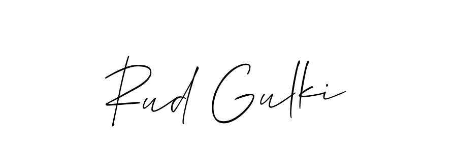 Rud Gulki stylish signature style. Best Handwritten Sign (Allison_Script) for my name. Handwritten Signature Collection Ideas for my name Rud Gulki. Rud Gulki signature style 2 images and pictures png