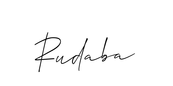 Design your own signature with our free online signature maker. With this signature software, you can create a handwritten (Allison_Script) signature for name Rudaba. Rudaba signature style 2 images and pictures png