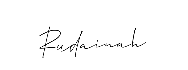 if you are searching for the best signature style for your name Rudainah. so please give up your signature search. here we have designed multiple signature styles  using Allison_Script. Rudainah signature style 2 images and pictures png