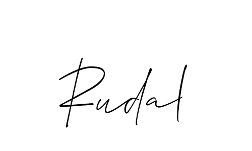 if you are searching for the best signature style for your name Rudal. so please give up your signature search. here we have designed multiple signature styles  using Allison_Script. Rudal signature style 2 images and pictures png