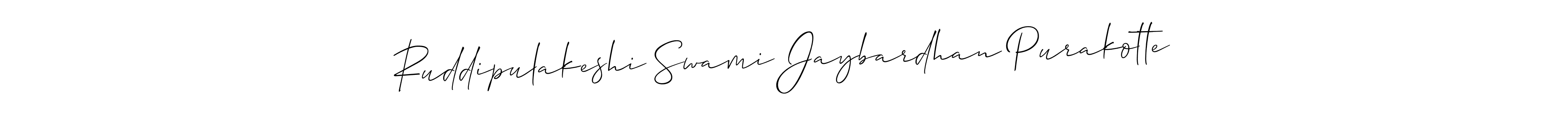 if you are searching for the best signature style for your name Ruddipulakeshi Swami Jaybardhan Purakotte. so please give up your signature search. here we have designed multiple signature styles  using Allison_Script. Ruddipulakeshi Swami Jaybardhan Purakotte signature style 2 images and pictures png